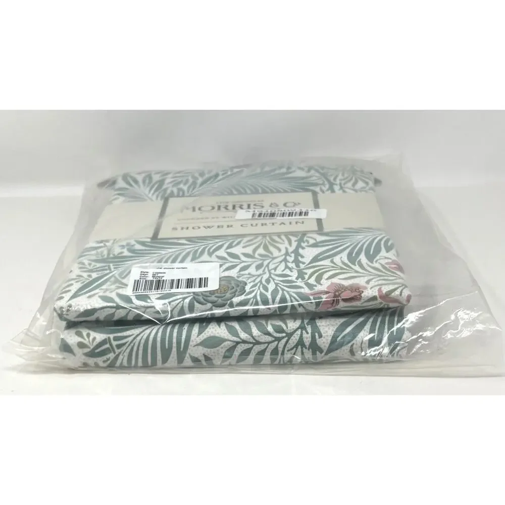William Morris & Co Shower Curtain Fabric 72x72” Floral Larkspur Teal Pink Blue